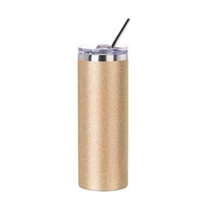 Tumbler con brillo dorado